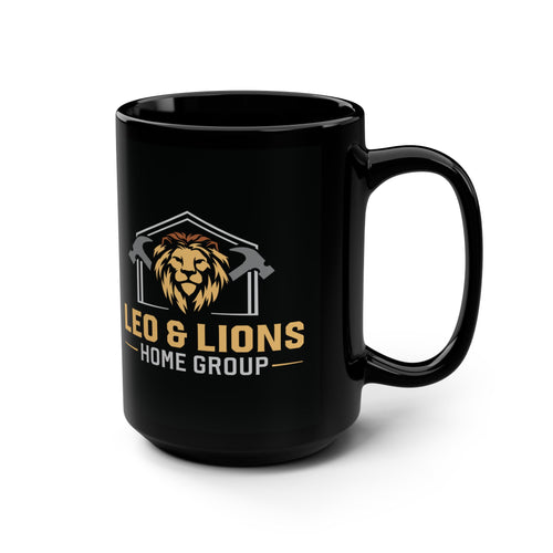 Leo & Lions Home Group 15oz Black Coffee Mug — Realtor Logo Mug