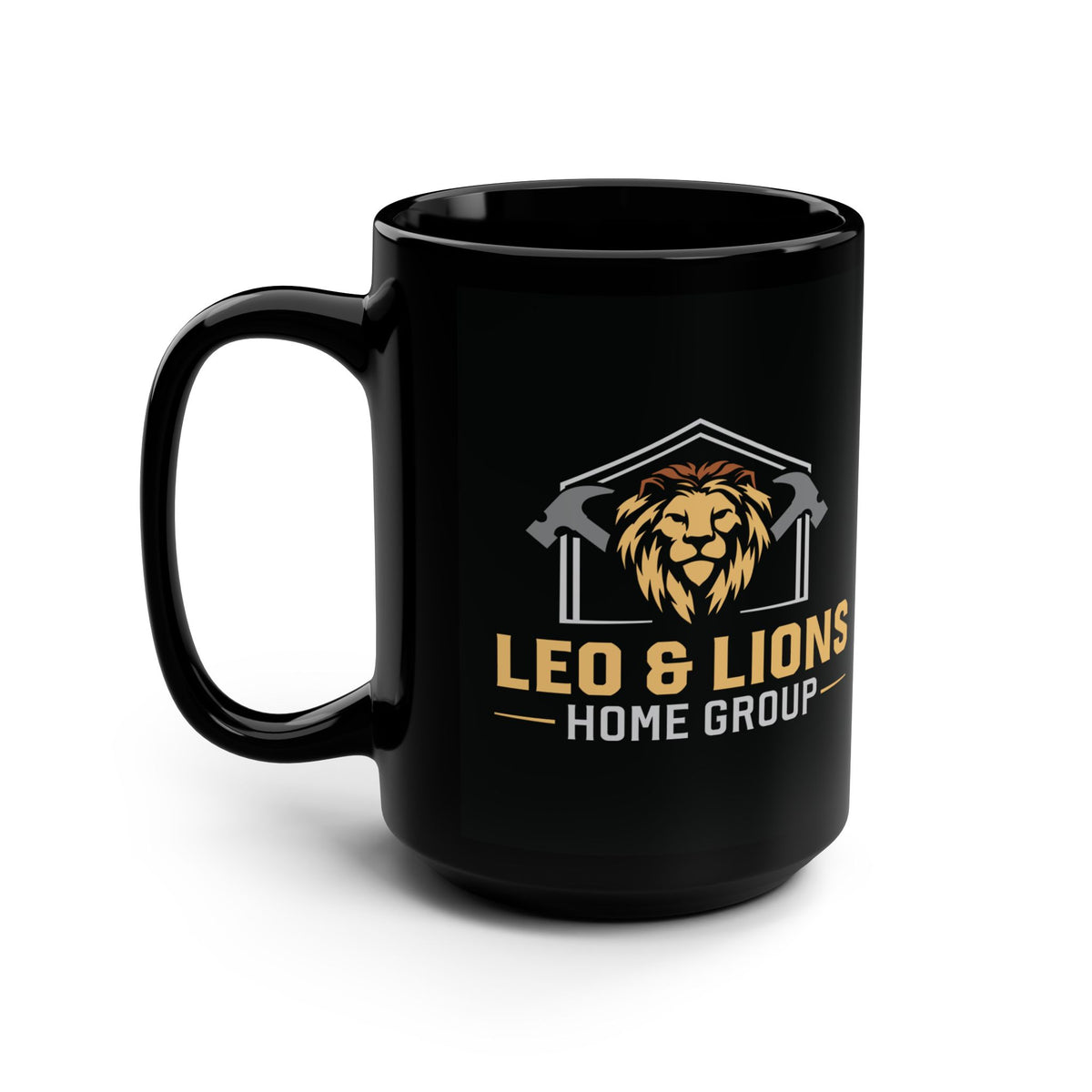 Leo & Lions Home Group 15oz Black Coffee Mug — Realtor Logo Mug