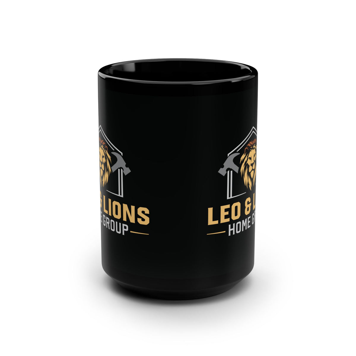 Leo & Lions Home Group 15oz Black Coffee Mug — Realtor Logo Mug